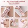 2 in 1 Women Electric Shaver Dual Head Bikini Trimmer for Women IPX7 Waterproof Wet & Dry Use Body Hair Trimmer Replaceable Hair Remover for Bikini Underarm Leg Arm Body Face, Pink view 4