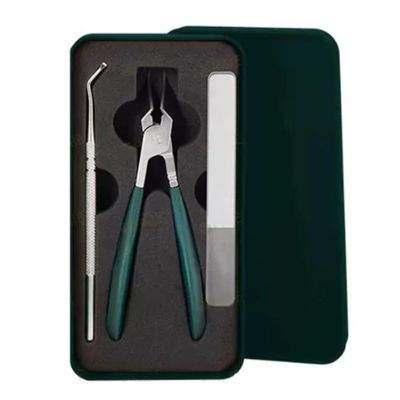 2025 Splashproof 25 Beveled Edge Nail Clippers 3-Piece Set, Super Sharp Oblique Nail Clippers, Wide Jaw Opening Anti-Splash Slanted Nail Clipper (Green)