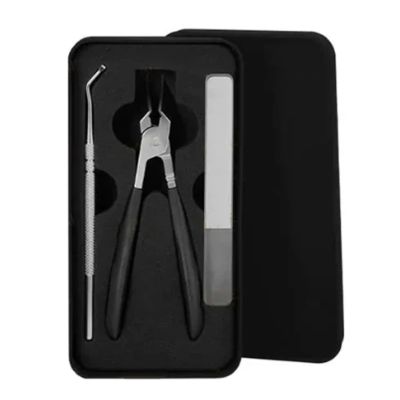 2025 Splashproof 25 Beveled Edge Nail Clippers 3-Piece Set, Super Sharp Oblique Nail Clippers, Wide Jaw Opening Anti-Splash Slanted Nail Clipper (Black)
