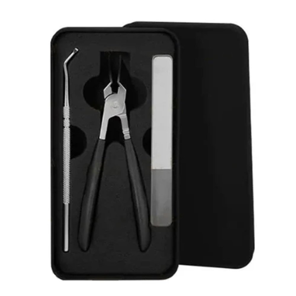2025 Splashproof 25 Beveled Edge Nail Clippers 3-Piece Set, Super Sharp Oblique Nail Clippers, Wide Jaw Opening Anti-Splash Slanted Nail Clipper (Black)