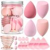 17PCS Makeup Sponge Set with 6PCS Powder Puff, 3PCS Mini Makeup Sponges, 3PCS Foundation Mini Make Up Sponge Puff and 1PCS Make Up Sponges Holder (Pink) view 1