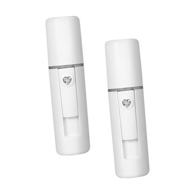 LIFKOME 2pcs Sprayer Portable Facial Humidifier for Hydration and Skin Deep Cleaning Handy USB Rechargeable Mist Sprayer White