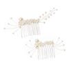 BIUDECO 2pcs Hair Combs for Brides Handmade Bridal Hair Accessories for Weddings Elegant Wedding Headpieces for Bride and Bridesmaids for Photography and Special Occasions view 1