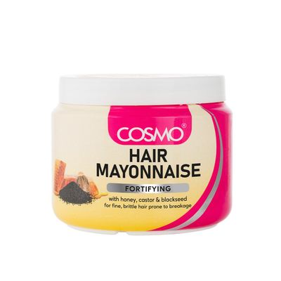 Cosmo Hair Care Red Fortifying Hair Mayonnaise 500ml - 16.90 Fl.oz, Honey, Castor & Black Seed Extract, For Fine, Brittle Hair Prone To Breakage, For Men & Women, Rich Hair Treatment, All Hair Types