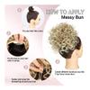 yanzhuen001 Bun Wig, Soft Clip-in Messy Hair Bun - Curly Updo Piece for Women,Messy Bun Wig(Platinum Highlights) view 4