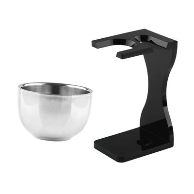 NULYLU Shaving Brush Stand with Bowl and Razor Holder for Men Convenient Shaving Tool Set for Neat and Tidy Grooming