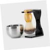 NULYLU Shaving Brush Stand with Bowl and Razor Holder for Men Convenient Shaving Tool Set for Neat and Tidy Grooming view 3