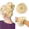yanzhuen001 Bun Wig, Curly 100% Human Hair Fluffy Bun Scrunchies,Messy Bun Wig(White gold) view 1