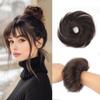 yanzhuen001 Bun Wig, Curly 100% Human Hair Fluffy Bun Scrunchies,Messy Bun Wig(Dark brown) view 1