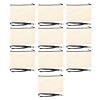 10PCS Creative Canvas Cosmetic Bag, Blank Makeup Bag with Black Lanyard, Portable Multipurpose Craft Bag for Travel, Pencil, Jewelry, Toy Storage (White) view 4