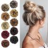 QIXUEZHENG Hair Bun, Silk Flower Hair Rings for Women - Fluffy Curly Hair Bands Women's(DARK Purple) view 1