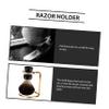 BIUDECO Shaving Brush Stand Metal Rack Sturdy Razor Holder Organizer for Barbers Chrome Finish Anti-Slip Base view 4