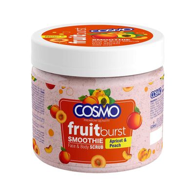 Cosmo Skin Care Premium Apricot & Peach Face & Body Scrub 500ml/16.9fl.oz, Smoothie, Rejuvenate Your Skin, Youthful Glow, Facial Scrub, Face & Body Wash, All Skin Types, For Men & Women