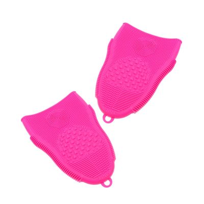 PACKOVE 2pcs Silicone Makeup Brush Cleaning Pad Exfoliating Face Scrubber Pad Soft Travel Home Use