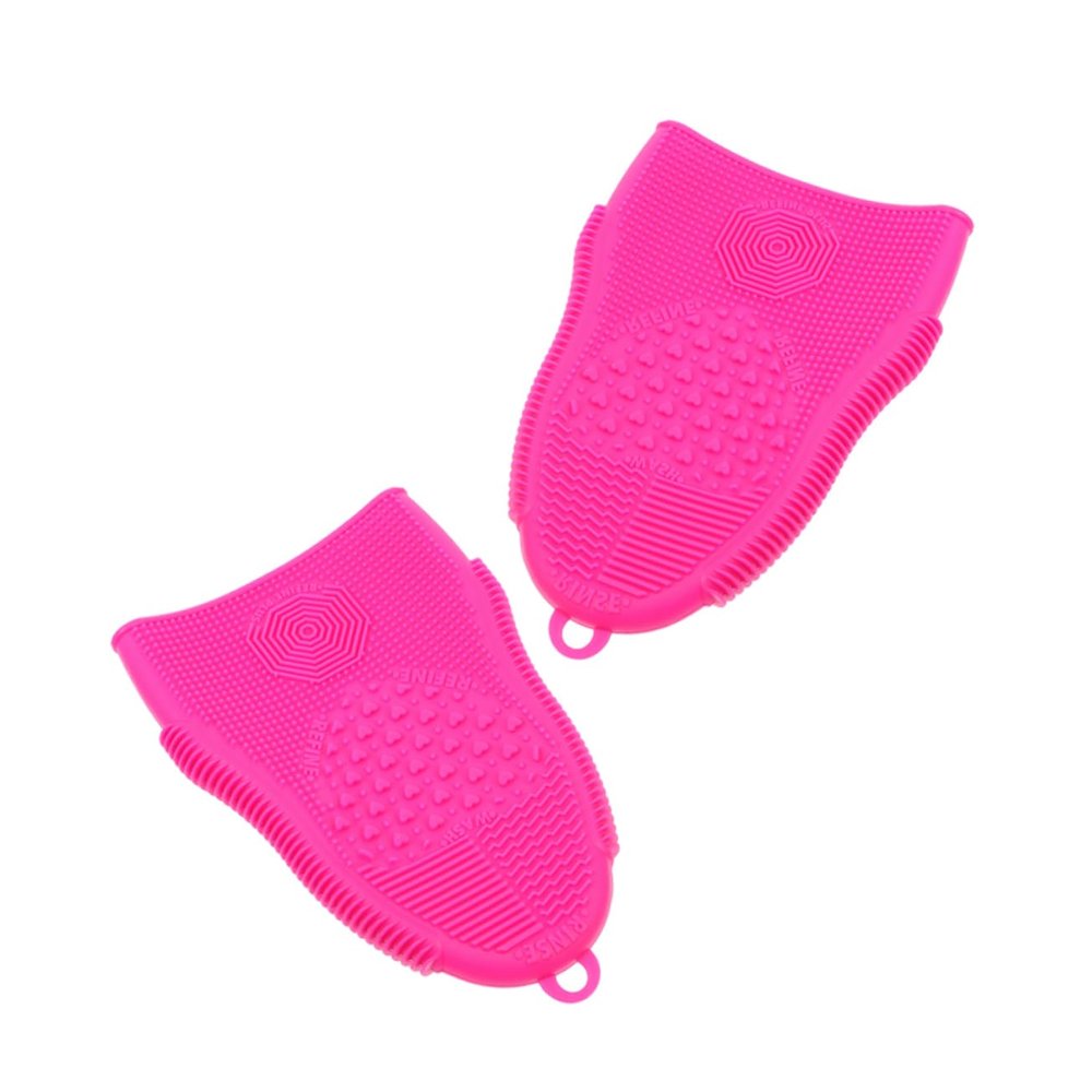 PACKOVE 2pcs Silicone Makeup Brush Cleaning Pad Exfoliating Face Scrubber Pad Soft Travel Home Use