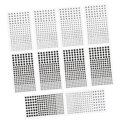 Artibetter 10pcs Self-Adhesive Body Gems Stickers for Face Eyes Nails Sparkling Rhinestone Decorations for Makeup Parties Festivals Unique Accessories White Black