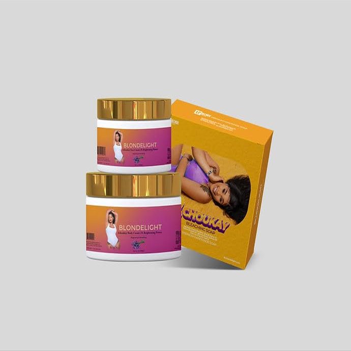 BLONDELIGHT 2Choukay Skincare Set | 2oz Face Cream, 4oz Body Cream, & 2Choukay Soap | Hydrating & Nourishing Formula for Smooth & Refreshed | Daily Skincare Routine - Pack of 3