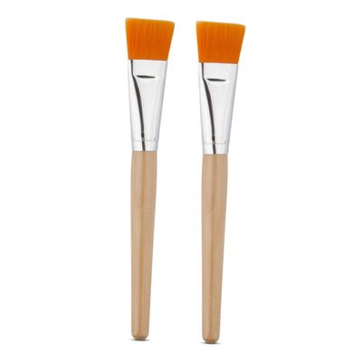 DONFAMDS 2pcs Professional Eye Mask Brush for Facial Wooden Face Mask Brush for Application Home Use