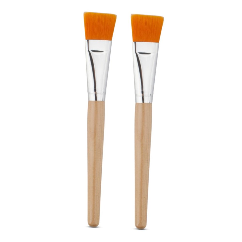 DONFAMDS 2pcs Professional Eye Mask Brush for Facial Wooden Face Mask Brush for Application Home Use