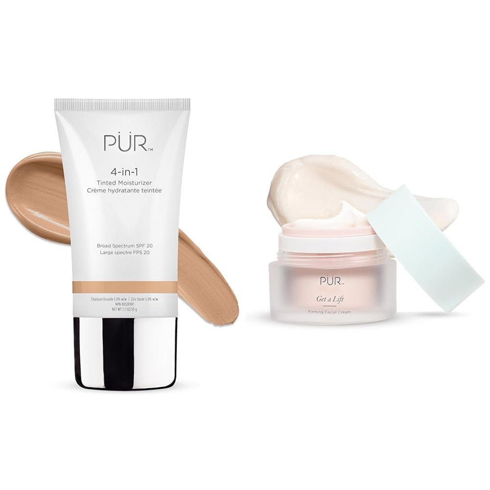 PR MINERALS 4-in-1 Tinted Moisturizer & Firming Facial Cream Bundle, Light