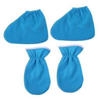 Gatuida 4pcs Paraffin Wax Gloves and Booties Moisturizing Hand and Foot Covers for Heat Retaining Mitts for Pedicure and Nail Care Comfortable and Washable Design