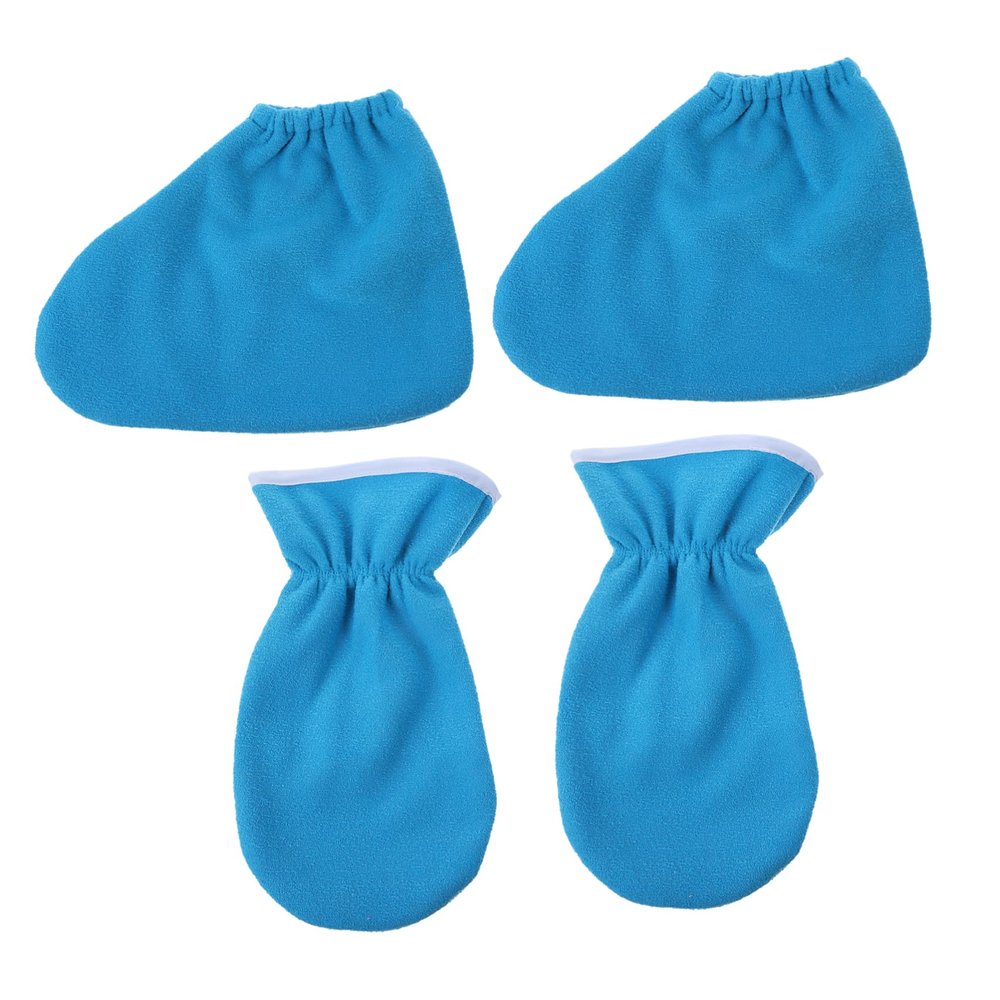 Gatuida 4pcs Paraffin Wax Gloves and Booties Moisturizing Hand and Foot Covers for Heat Retaining Mitts for Pedicure and Nail Care Comfortable and Washable Design