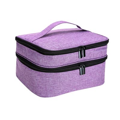 TOVINANNA 30grid Nail Travel Case for Nail Tech Compartment Organizer Bag Handle Polish Organizer Case
