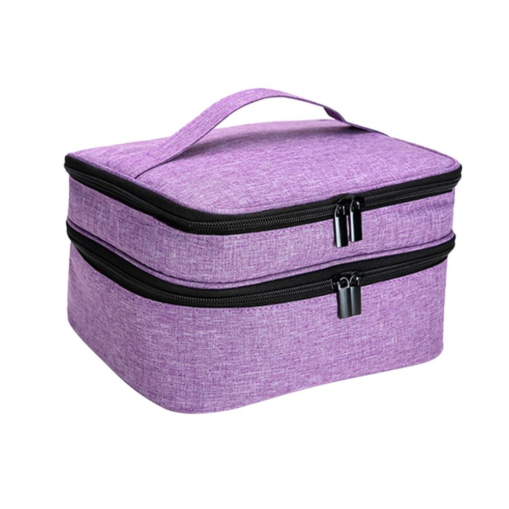 TOVINANNA 30grid Nail Travel Case for Nail Tech Compartment Organizer Bag Handle Polish Organizer Case