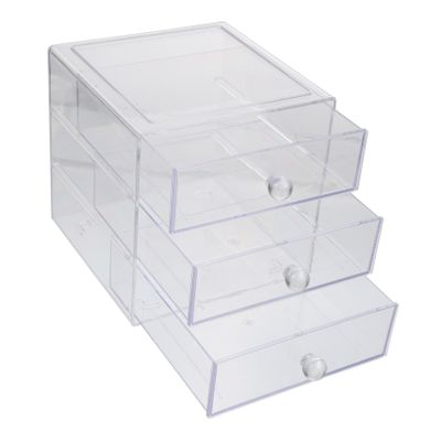 PartyKindom Multi-Layer Acrylic Makeup Organizer Box Cosmetics Storage Holder for Dressing Table Desktop Makeup Organizer Drawer for Personal Use and Storage