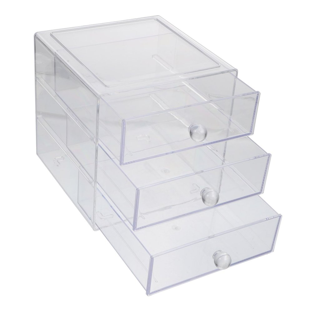PartyKindom Multi-Layer Acrylic Makeup Organizer Box Cosmetics Storage Holder for Dressing Table Desktop Makeup Organizer Drawer for Personal Use and Storage