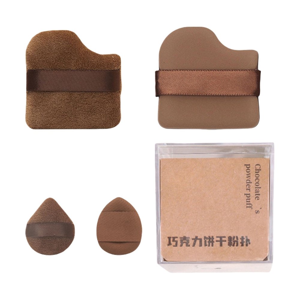 4/6 Pcs Finger Powder Puff Wet Dry Makeup Puff Chocolate Biscuit Powder Puff Beauty Makeup Tool Small Makeup Sponge