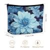 DMHVGEW Cosmetic Bag for Women Makeup Bag Organizer Mini Makeup Pouch for Purse Blue Flower Printed Portable Cosmetic Pouch view 2
