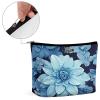 DMHVGEW Cosmetic Bag for Women Makeup Bag Organizer Mini Makeup Pouch for Purse Blue Flower Printed Portable Cosmetic Pouch view 4