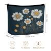 DMHVGEW Cosmetic Bag for Women Makeup Bag Organizer Mini Makeup Pouch for Purse Three White Flowers-png Printed Portable Cosmetic Pouch view 2