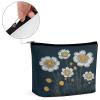 DMHVGEW Cosmetic Bag for Women Makeup Bag Organizer Mini Makeup Pouch for Purse Three White Flowers-png Printed Portable Cosmetic Pouch view 4
