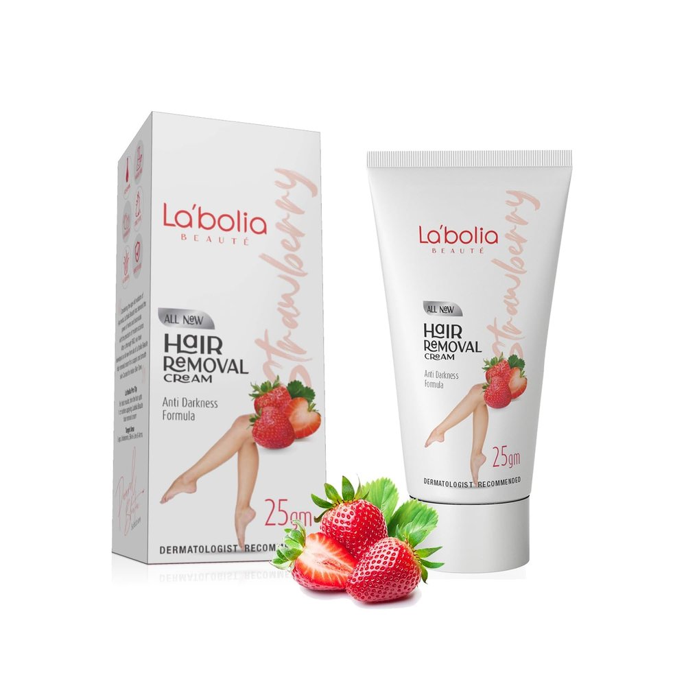Strawberry Hair Removal Cream for Women with Darkness Formula 25g (Pack of 5) | Suitable For Sensitive Skin, For Body, Legs, Underarms, Arms and Bikini Line