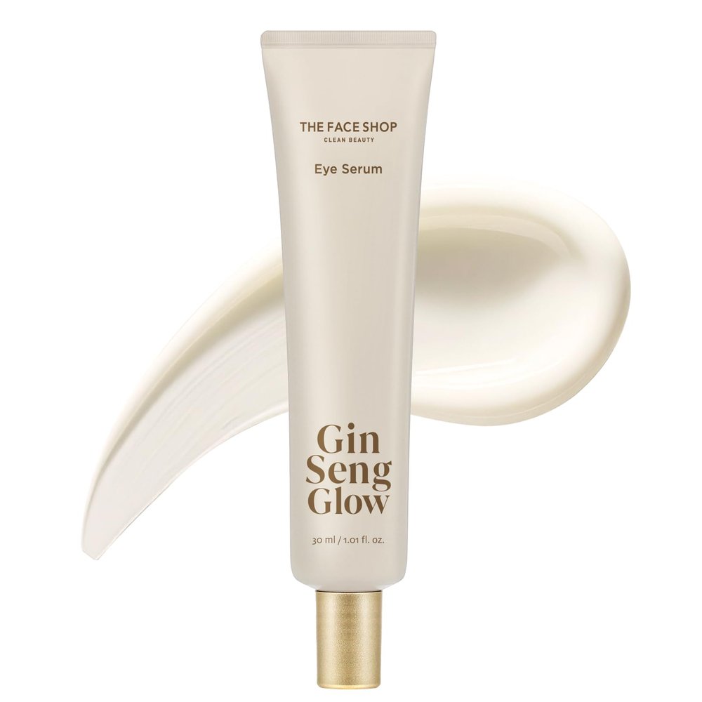 The Face Shop Ginseng Glow Eye Serum - Reduces Visible Dark Circles & Wrinkles, with Korean Ginseng, Retinol, Anti Aging, Korean Skincare, 30ml / 1.01 fl. oz.