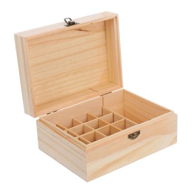 Cabilock Organizer Box Lightproof Wooden Storage Case for Essential Oils Elegant Design Divided Compartments for Efficient Organization and Easy Access