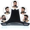 Beard Comb with Apron & Styling Template  Durable Plastic Mustache Grooming Kit for Precise Trimming  Washable Beard Brush, Shaping Tool for Men's Facial Hair Care at Home view 2