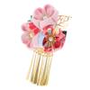 Didiseaon Japanese Style Hairpin Handmade Floral Barrette Pink Hair Clip for Women Headdress Accessory Decor view 1