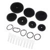Happyyami 22pcs Hair Updo Bun Kit Hair Styling Clips Elastic Ropes U-shaped for Elegant Hairstyles for Dance and Everyday Use Black view 1
