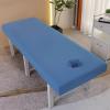 Blue,80x190cm/2.6x6.2ft,Beauty Bed Cover Thicken Cotton Massage Bed Cover with Face Hole,Washable Massage Table Cover Reusable Spa Massage Fitted Sheets with Hole Breather view 1