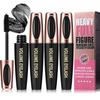 4D Silk Fiber Lash Mascara Waterproof Smudge-Proof Long-Lasting Eyelash Extension Makeup for Thicker Voluminous Dramatic Lashes Hypoallergenic Formula Black Mascara 3 Pack view 1
