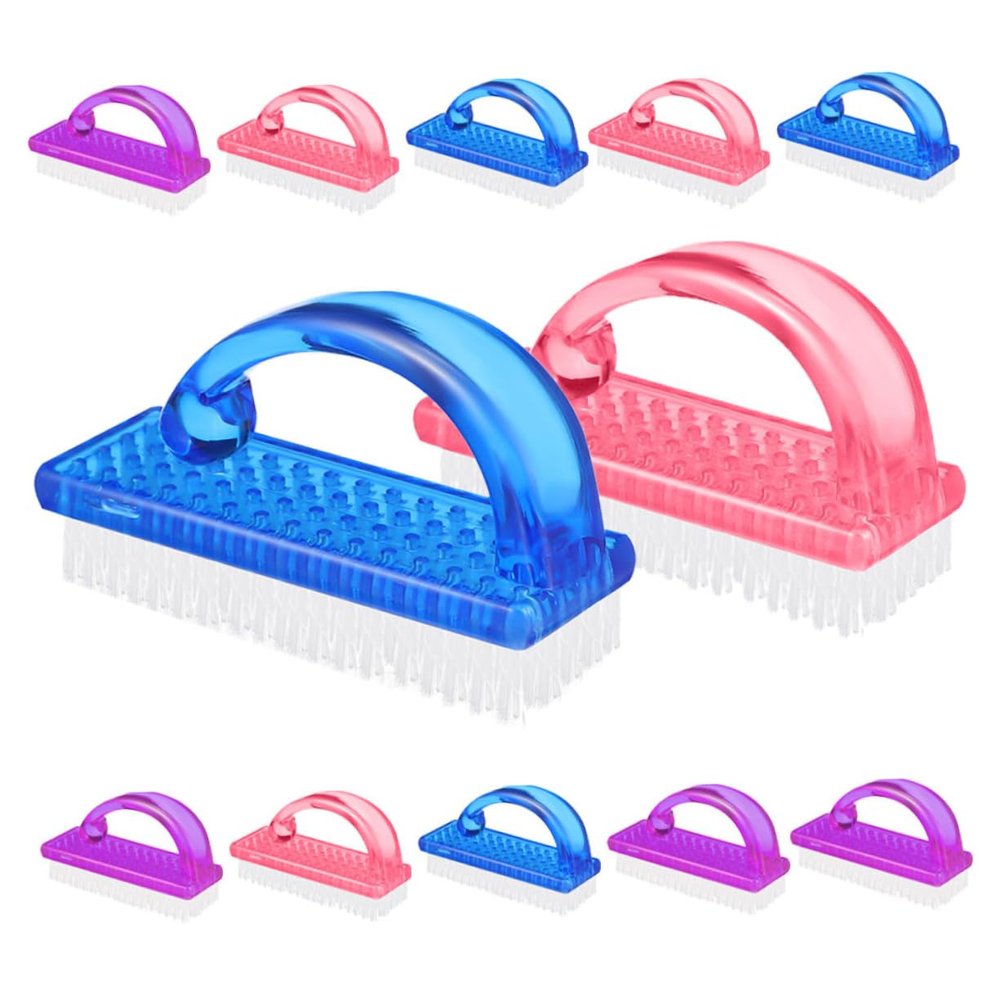 Ciieeo 12pcs Ergonomic Nail Dust Brushes Hand Fingernail Cleaning Tool for Manicure Pedicure Lightweight Travel-Friendly Design Sturdy Handle Versatile for Dust Removal