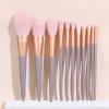 DUYHBAWRS 11 Pieces of Milk Tea Powder Makeup Brush Set Eye Shadow Brush Complete Set of Beauty Tools view 4