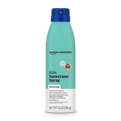 Amazon Essentials Kids Sunscreen Spray, SPF 50, Water Resistant 80 Minutes, Hypoallergenic, 5.5 oz, Pack of 1