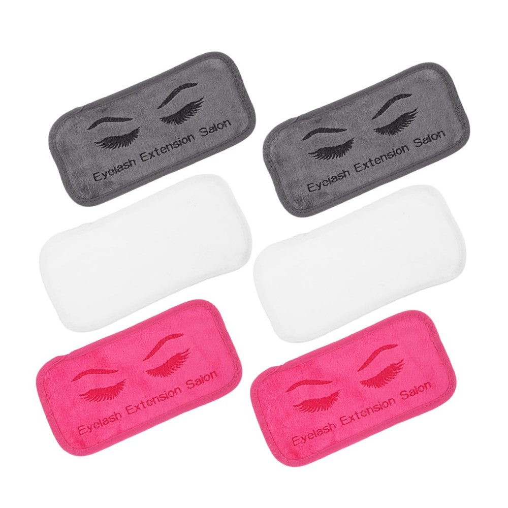 IWOWHERO 6pcs Eyelash Extension Forehead Pads Soft Comfortable Grafting Support for Lash Extension Easy to Clean Beauty Accessories in White and Gray