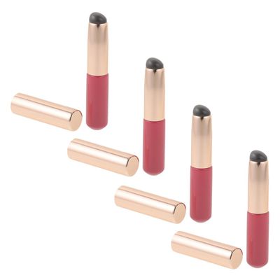 BAZEITFLOW 4pcs Silicone Lip Brush Lipstick Applicator Lip Gloss Applicators Women Makeup Tools Compact Travel