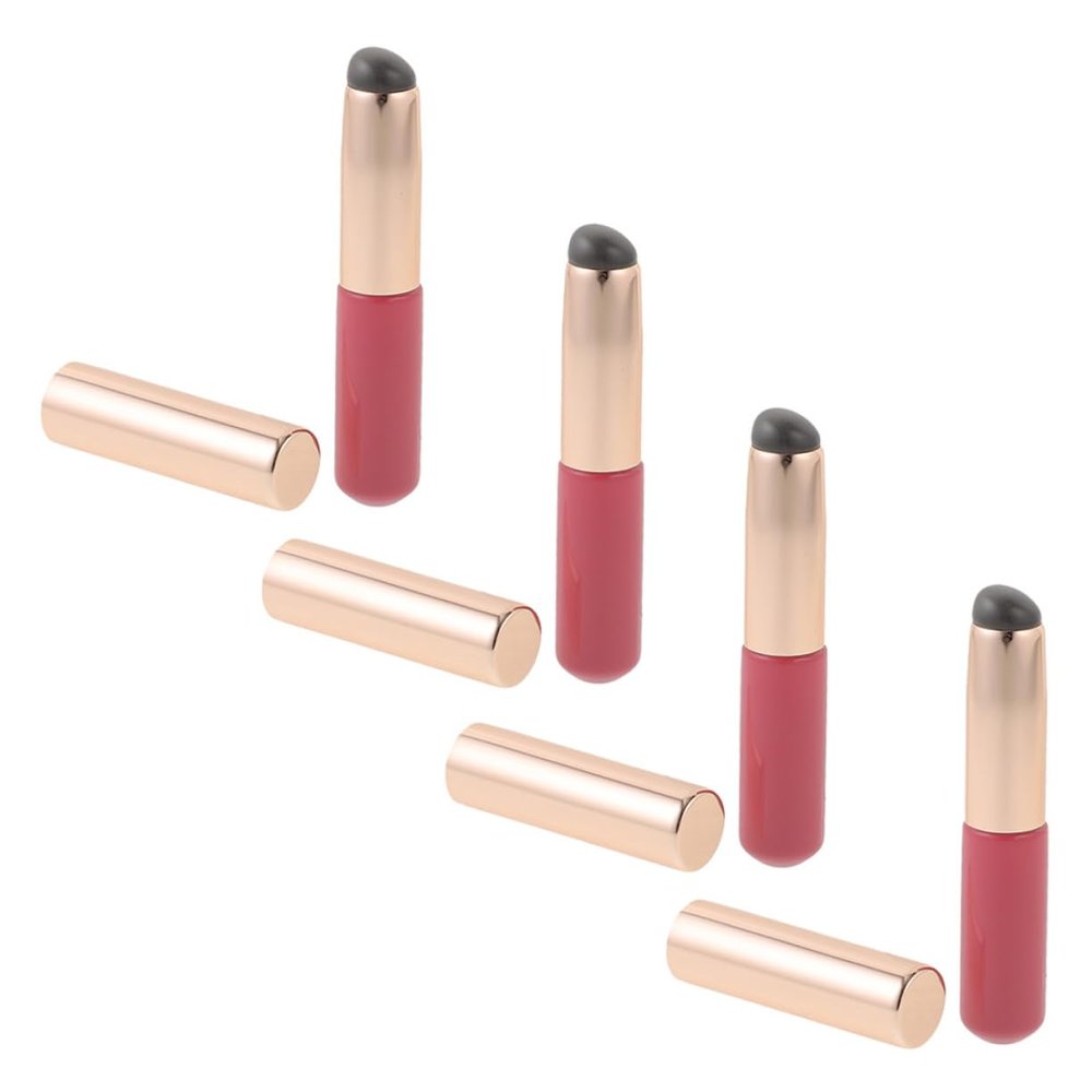 BAZEITFLOW 4pcs Silicone Lip Brush Lipstick Applicator Lip Gloss Applicators Women Makeup Tools Compact Travel