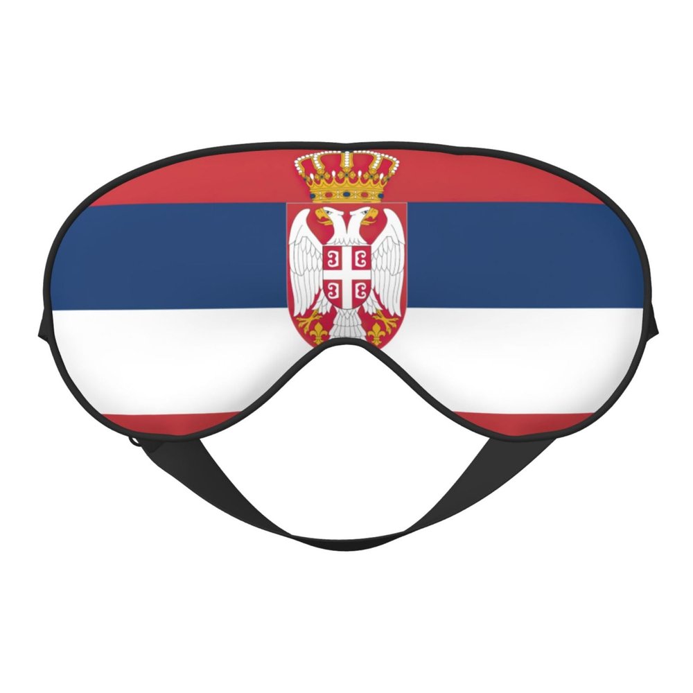 Flag of Serbia Print Eye Mask,Silk-Like Sleep Mask,Night Sleeping Mask for Men Women,for Sleep Relaxation